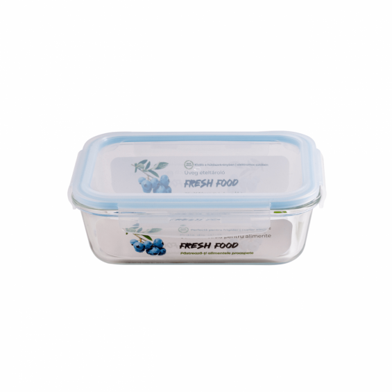 Cutie pentru alimente, din sticla termorezistenta, capac din plastic, 1,04 litri, Fresh Food