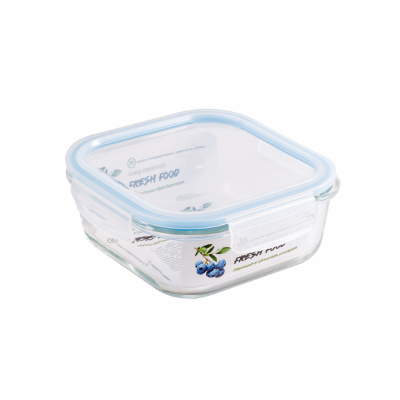 Cutie pentru alimente, din sticla termorezistenta, capac din plastic, 1,2 litri, Fresh Food