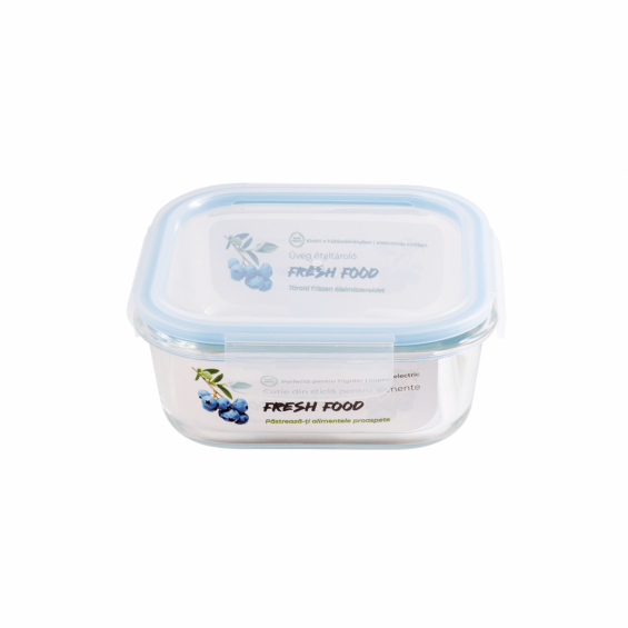 Cutie pentru alimente, din sticla termorezistenta, capac din plastic, 1,2 litri, Fresh Food