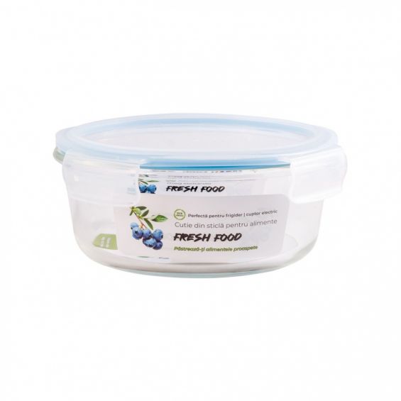 Cutie pentru alimente, din sticla termorezistenta, capac din plastic, 950 ml, Fresh Food
