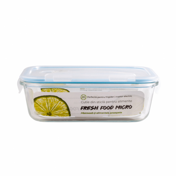 Fresh Micro ételtároló, hőálló üvegből, szelepes műanyag fedéllel, 1,04 liter