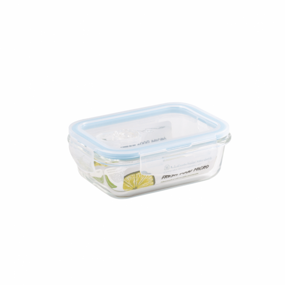 Fresh Micro ételtároló, hőálló üvegből, szelepes műanyag fedéllel, 370 ml