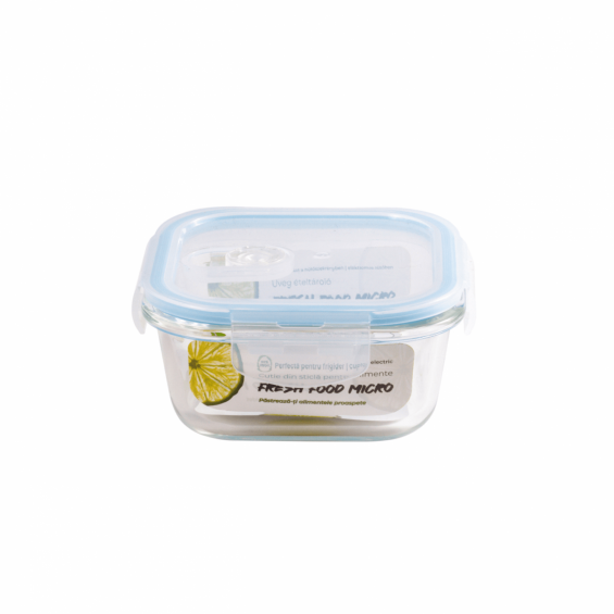 Fresh Micro ételtároló, hőálló üvegből, szelepes műanyag fedéllel, 520 ml