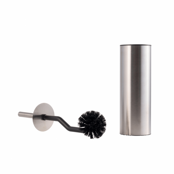 WC kefe inox tartóval, fekete sörte