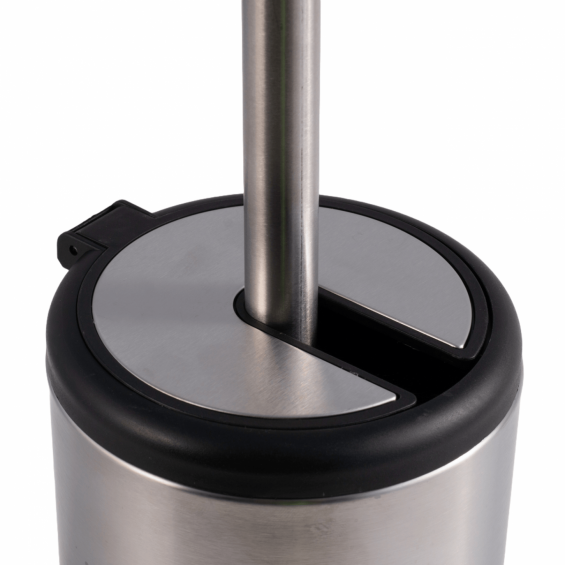 WC kefe inox tartóval, fekete sörte