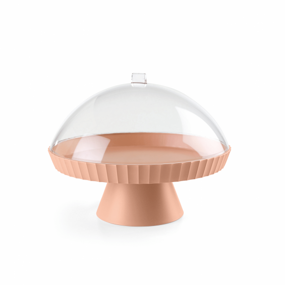 Platou pentru tort, diametru 30 cm, cu picior, capac si paleta pentru servire