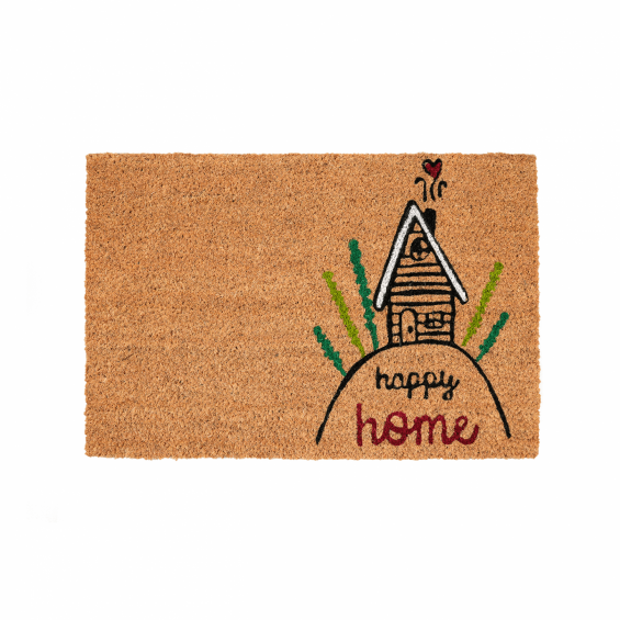 Happy Home festett kókusz lábtörlő, 60x40 cm