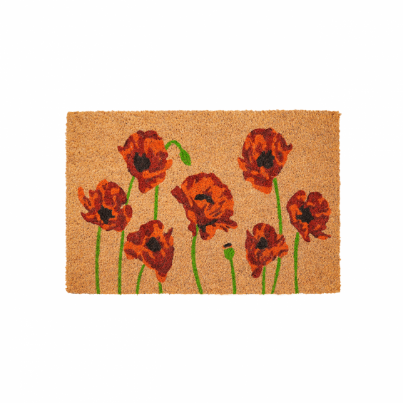 Poppies festett kókusz lábtörlő, 60x40 cm