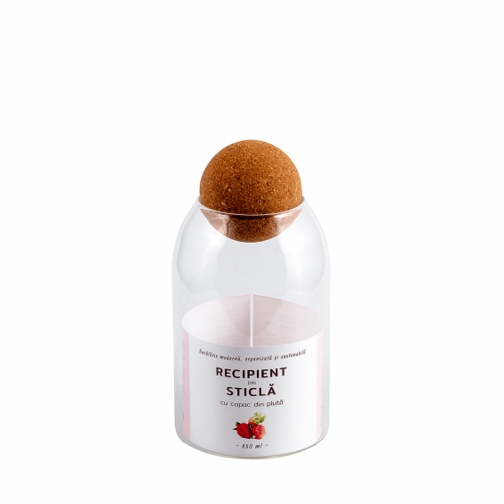 Üvegedény parafa fedéllel, 850ml