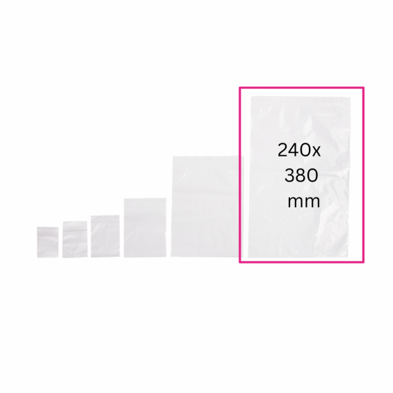 Set 100 pungi ziplock, 240x380 mm