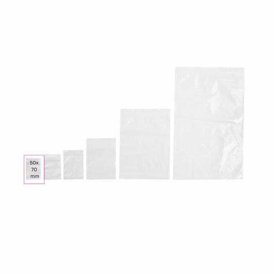 Set 100 pungi ziplock, 50x70 mm