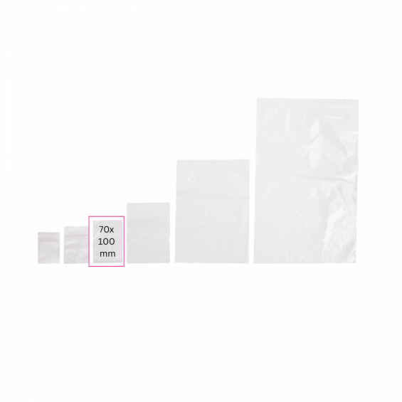 Set 100 pungi ziplock, 70x100 mm