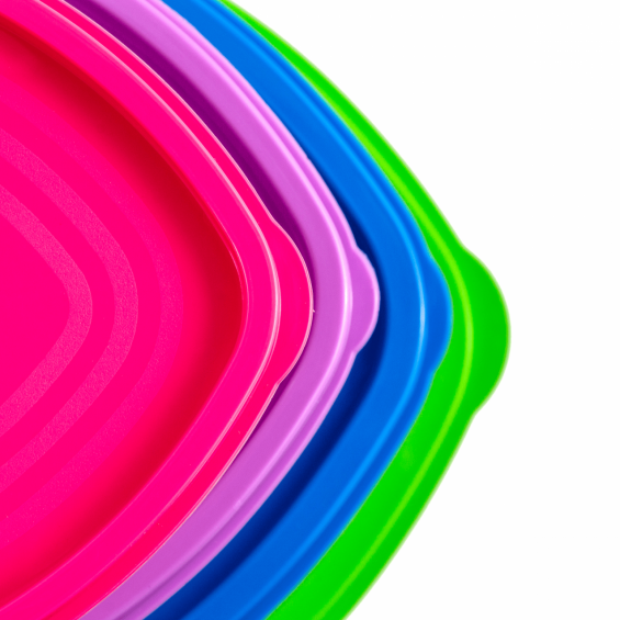 Set 7 cutii alimente, ovale, 5 litri+3 litri+2 litri+1,1 litri+590 ml+340 ml+180 ml, Rainbow