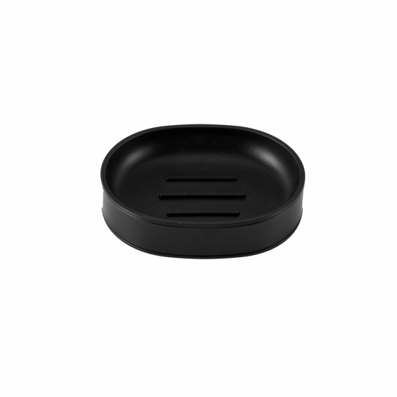 Set 3 accesorii pentru baie, rotunde, negru mat