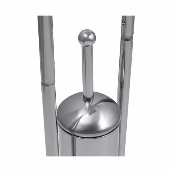 Stand perie WC si suport hartie igienica, inox, inaltime 76 cm