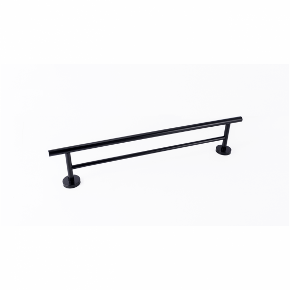 Suport pentru prosop, bara dubla, montare pe perete, negru mat, 60 cm